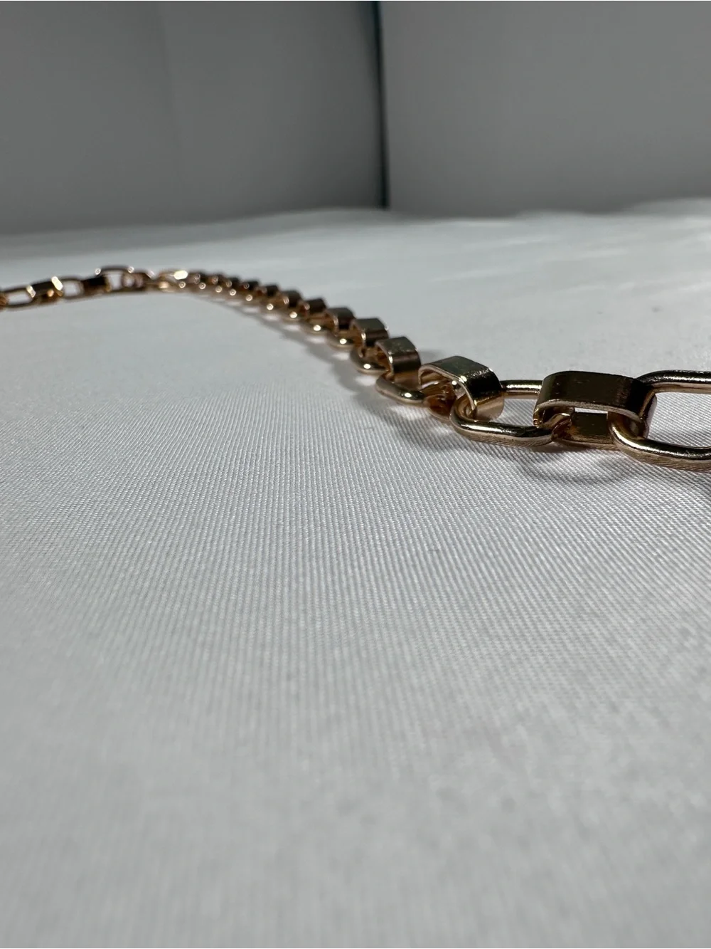 Black Leather Strap Belt with Gold Chain Accent - Women's Accessory